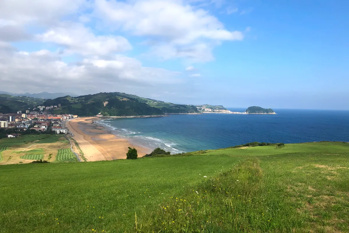 The long beach at Zarautz in the Basque Country